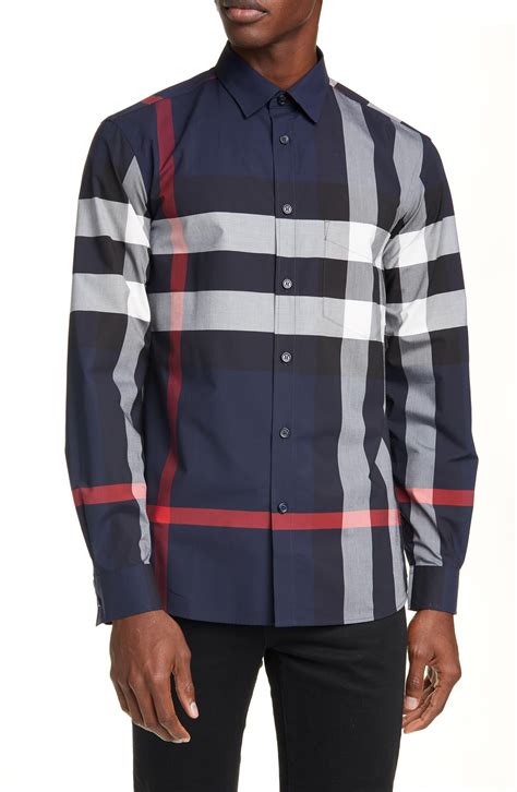 burberry button up shrit mens|burberry button down shirt men.